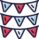 پیش‌نمایش فایل bunting-24 از پک سال نو - آبی و قرمز