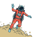 پیش‌نمایش فایل astronaut-flying-with-jetpack-with-spaceman-in-spacesuit-8711823 از پک فضانورد در لباس فضایی