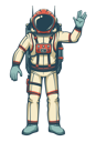 پیش‌نمایش فایل astronaut-in-spacesuit-waves-his-hand-8711820 از پک فضانورد در لباس فضایی