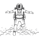 پیش‌نمایش فایل astronaut-with-jetpack-with-flying-cosmonaut-with-jetpack-8711814 از پک فضانورد در لباس فضایی