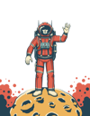 پیش‌نمایش فایل spaceman-in-red-space-suit-on-moon-8711818 از پک فضانورد در لباس فضایی