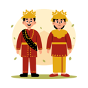 پیش‌نمایش فایل bangka-belitung-traditional-couple-in-cultural-clothing-11880022 از پک زوج سنتی اندونزی در لباس فرهنگی