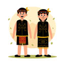پیش‌نمایش فایل kalimantan-barat-traditional-couple-in-cultural-clothing-west-kalimantan-borneo-11880050 از پک زوج سنتی اندونزی در لباس فرهنگی