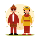 پیش‌نمایش فایل kalimantan-selatan-traditional-couple-in-cultural-clothing-south-kalimantan-borneo-11880051 از پک زوج سنتی اندونزی در لباس فرهنگی