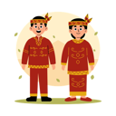 پیش‌نمایش فایل kalimantan-tengah-traditional-couple-in-cultural-clothing-central-kalimantan-borneo-11880073 از پک زوج سنتی اندونزی در لباس فرهنگی