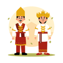 پیش‌نمایش فایل lampung-traditional-couple-in-cultural-clothing-11880077 از پک زوج سنتی اندونزی در لباس فرهنگی