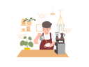 پیش‌نمایش فایل barista-making-coffee-5224931 از پک تصویرسازی قهوه