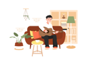 پیش‌نمایش فایل boy-playing-guitar-at-home-5224935 از پک تصویرسازی قهوه