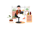 پیش‌نمایش فایل businessman-working-at-office-5224933 از پک تصویرسازی قهوه