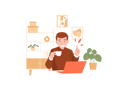 پیش‌نمایش فایل freelancer-working-while-sitting-at-a-cafe-5224939 از پک تصویرسازی قهوه