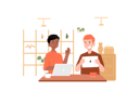 پیش‌نمایش فایل friends-discussing-while-sitting-at-cafe-5224932 از پک تصویرسازی قهوه