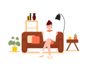 پیش‌نمایش فایل woman-reading-newspaper-5224937 از پک تصویرسازی قهوه