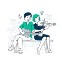 پیش‌نمایش فایل couple-playing-violin-in-park-5598364 از پک موسیقی