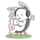 پیش‌نمایش فایل bunny-reading-a-book-while-listening-to-music-9229919 از پک خرگوش