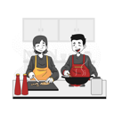 پیش‌نمایش فایل couple-cooking-together-9678574 از پک آشپزی