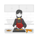 پیش‌نمایش فایل man-cutting-carrots-on-table-9678575 از پک آشپزی