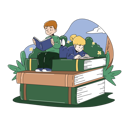 پیش‌نمایش فایل girl-and-boy-studying-at-library-9738346 از پک مدرسه و آموزش