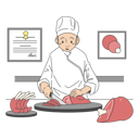 پیش‌نمایش فایل chef-cooking-meat-9761258 از پک پخت و پز با سرآشپز