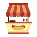 پیش‌نمایش فایل hotdog-stand-11592210 از پک غذای ایستاده