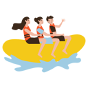 پیش‌نمایش فایل banana-boat-summer-activity-11777369 از پک فعالیت‌های ساحلی تابستانی
