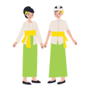 پیش‌نمایش فایل balinese-couple-standing-in-bali-dress-12146759 از پک لباس‌های سنتی اندونزیایی