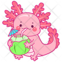 پیش‌نمایش فایل axolotl-drinking-coconut-12418750 از پک اکسولوتل صورتی