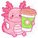 پیش‌نمایش فایل axolotl-drinking-coffee-12418741 از پک اکسولوتل صورتی