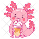 پیش‌نمایش فایل axolotl-drinking-milkshake-12418742 از پک اکسولوتل صورتی
