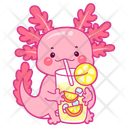 پیش‌نمایش فایل axolotl-drinking-orange-juice-12418743 از پک اکسولوتل صورتی