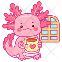 پیش‌نمایش فایل axolotl-drinking-tea-12418740 از پک اکسولوتل صورتی