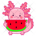 پیش‌نمایش فایل axolotl-eat-watermelon-12418745 از پک اکسولوتل صورتی
