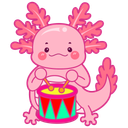 پیش‌نمایش فایل axolotl-playing-drum-12418718 از پک اکسولوتل صورتی