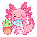 پیش‌نمایش فایل axolotl-watering-plant-12418799 از پک اکسولوتل صورتی