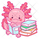 پیش‌نمایش فایل axolotl-with-book-12418837 از پک اکسولوتل صورتی
