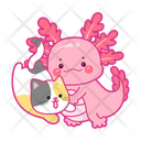 پیش‌نمایش فایل axolotl-with-cat-12418819 از پک اکسولوتل صورتی