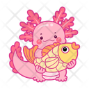 پیش‌نمایش فایل axolotl-with-fish-12418831 از پک اکسولوتل صورتی