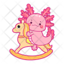 پیش‌نمایش فایل axolotl-with-horse-toy-12418807 از پک اکسولوتل صورتی