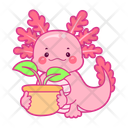 پیش‌نمایش فایل axolotl-with-plant-12418813 از پک اکسولوتل صورتی