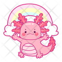 پیش‌نمایش فایل axolotl-with-rainbow-12418801 از پک اکسولوتل صورتی
