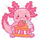 پیش‌نمایش فایل axolotl-with-strawberry-cake-12418774 از پک اکسولوتل صورتی