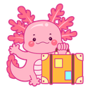 پیش‌نمایش فایل axolotl-with-travel-bag-12418844 از پک اکسولوتل صورتی