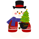 پیش‌نمایش فایل cute-snowman-with-christmas-pine-tree-10379610 از پک کریسمس زمستان آدم‌برفی
