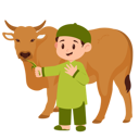 پیش‌نمایش فایل boy-celebrate-eid-al-adha-with-cow-11620578 از پک عید قربان جشن گرفتن کودکان