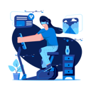 پیش‌نمایش فایل girl-doing-vr-cycling-4147300 از پک واقعیت مجازی