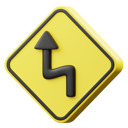 پیش‌نمایش فایل left-double-bend-sign-6335659 از پک علائم راهنمایی و رانندگی