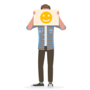 پیش‌نمایش فایل man-holding-happy-emoji-sign-7365506 از پک متفرقه