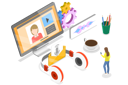 پیش‌نمایش فایل online-video-conference-8086679 از پک مجموعه موضوعات متنوع ۰۳۴