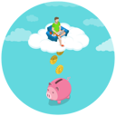 پیش‌نمایش فایل young-man-doing-savings-money-in-piggy-bank-8114173 از پک موضوعات متنوع