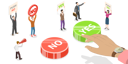 پیش‌نمایش فایل a-man-is-making-decision-and-choosing-yes-or-no-answer-which-button-to-push-8114228 از پک موضوعات متنوع
