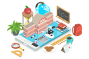 پیش‌نمایش فایل e-learning-and-back-to-digital-school-8114263 از پک موضوعات متنوع